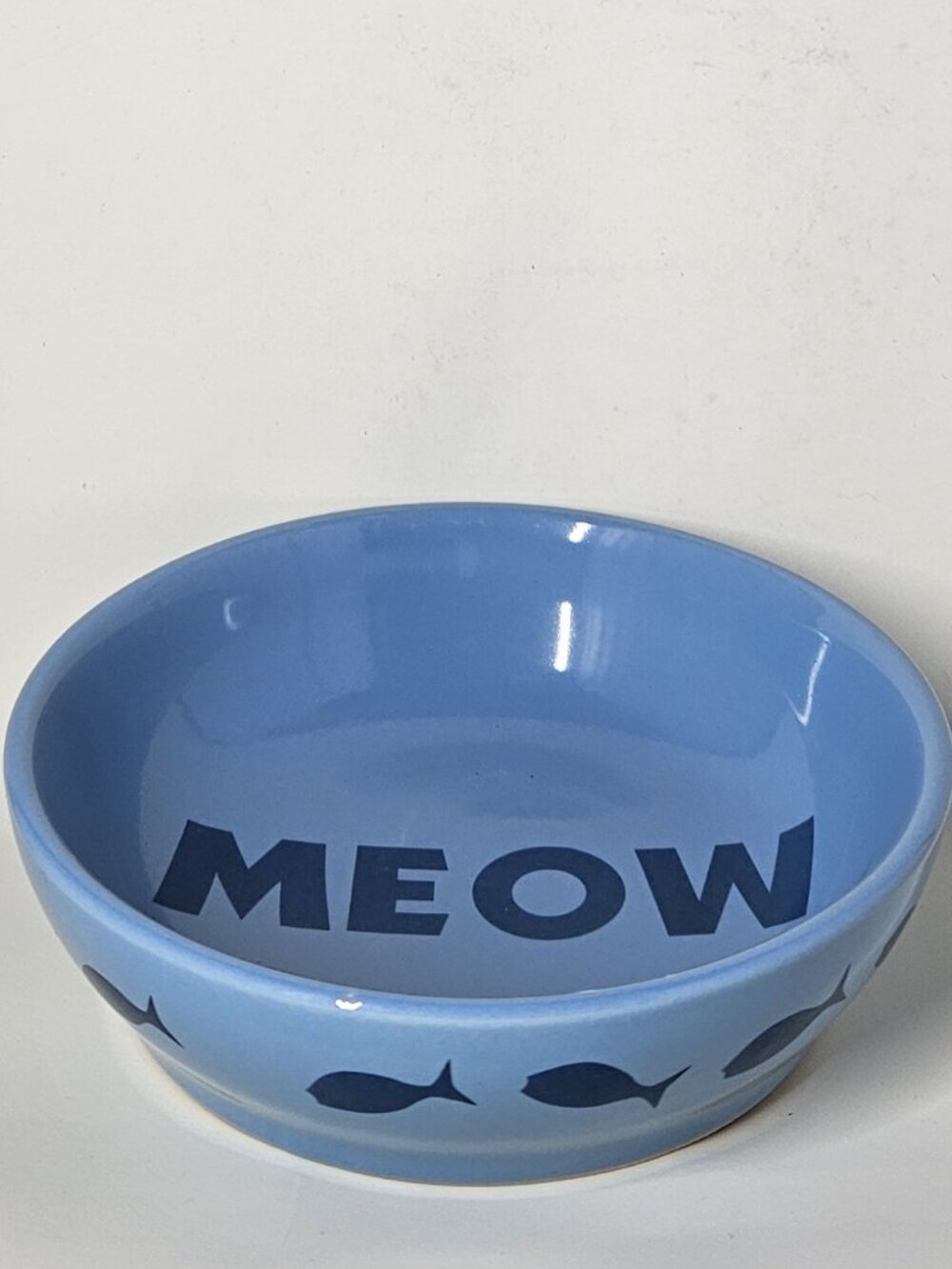 Whisker City Blue Meow Bowl